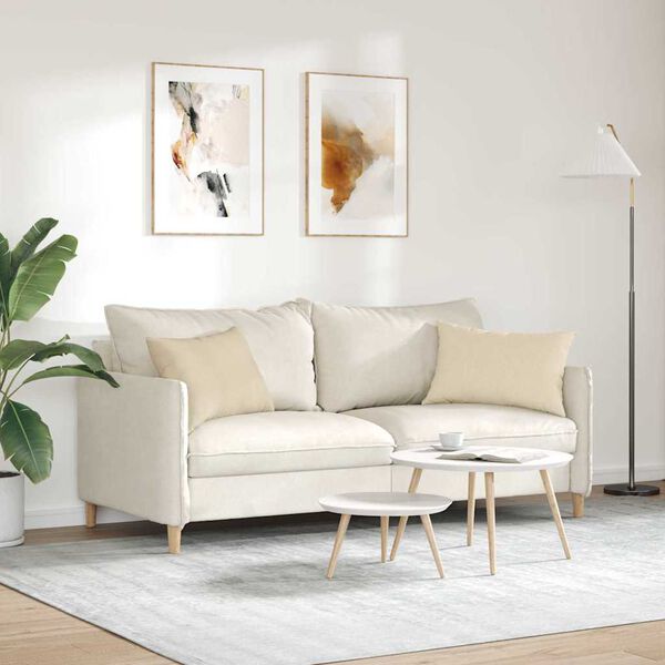 vidaXL Sofa Kussens 2 stuks Crème 60 x 40 cm Stof