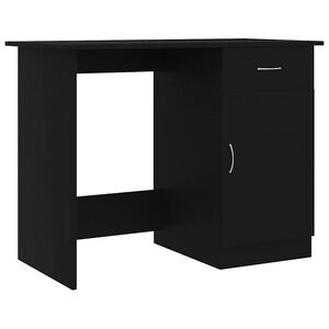 vidaXL Bureau 100x50x76 cm bewerkt hout zwart