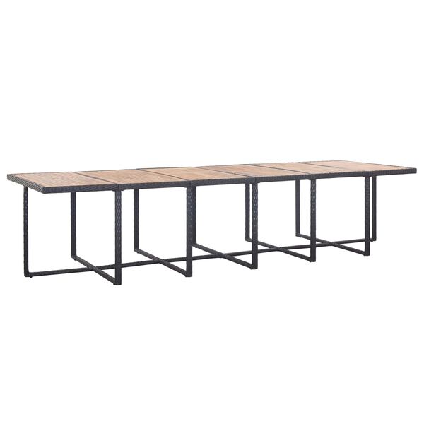 vidaXL 17-delige Tuinset met kussens poly rattan zwart