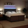 vidaXL Boxspring met matras fluweel lichtgrijs 200x200 cm