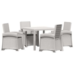 vidaXL Tuin eettafelset 5 st Wit en antracietkleurig PP
