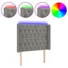vidaXL Hoofdbord LED 103x16x118/128 cm fluweel lichtgrijs