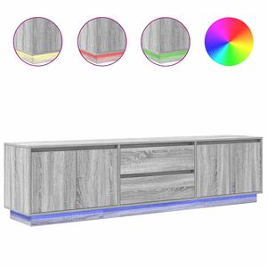 vidaXL Tv-meubel met LED-verlichting 193,5x41x50 cm grijs sonoma eiken