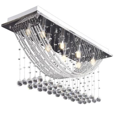 vidaXL Plafondlamp met glinsterende glas kristallen kralen 8xG9 29 cm