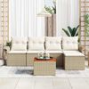 vidaXL Tuinbankenset met kussen 6 pcs Beige poly rattan