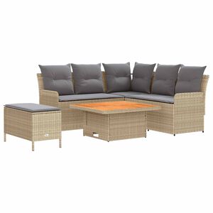 vidaXL Meubelsets 5 st Beige en Licht Grijs PE Rattan