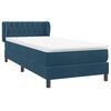 vidaXL Boxspring met matras fluweel donkerblauw 80x210 cm