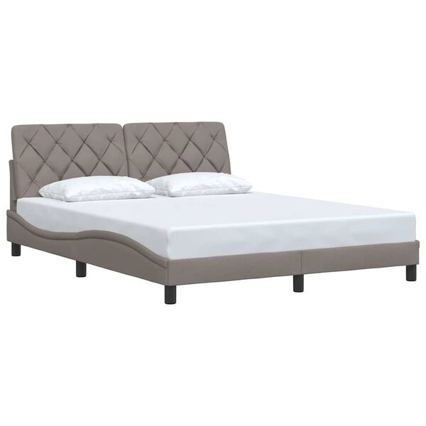 vidaXL Bedframe zonder matras stof taupe 160x200 cm