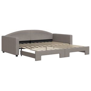 vidaXL Slaapbank met onderschuifbed 100x200 cm stof taupe