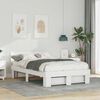 vidaXL Bedframe met hoofdeinde Wit 135 x 190 cm Massief grenenhout