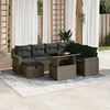 vidaXL 8-delige Loungeset met kussens poly rattan grijs