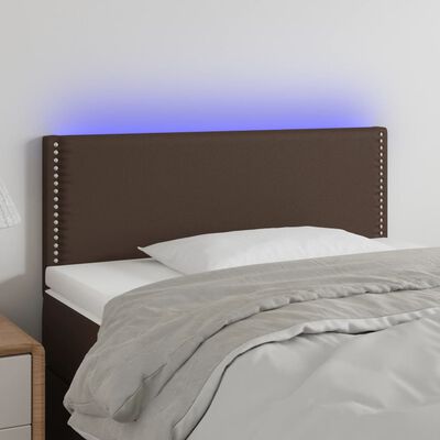 vidaXL Hoofdbord LED 90x5x78/88 cm kunstleer bruin