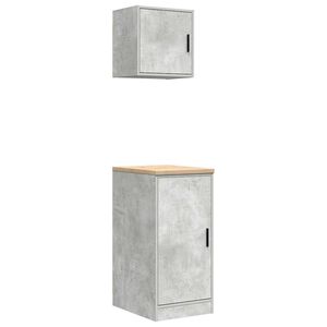 vidaXL Garagekasten 2 st bewerkt hout betongrijs