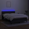 vidaXL Boxspring met matras en LED stof zwart 140x190 cm
