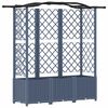 vidaXL Verhoogd Bed met Trellis en Dak Grijs 163 x 40 x 141 cm PP