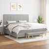 vidaXL Boxspring met matras stof lichtgrijs 200x200 cm