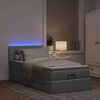 vidaXL Bed poef met matras en LED's stof 80x200 cm lichtgrijs