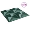 vidaXL Wandpanelen 12 pcs Origami Groen 50 x 50 cm XPS Schuim