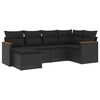 vidaXL 6-delige Loungeset met kussens poly rattan zwart