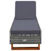 vidaXL Ligbed met kussen poly rattan grijs