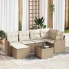 vidaXL Tuin Sofa Set Beige poly rattan