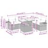 vidaXL 7-delige Loungeset met kussens poly rattan acacia bruin