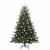 vidaXL Kunstkerstboom Groen 210 cm PVC en Metaal en Plastic