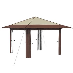 vidaXL Gazebo zonder Zijwand 3.3 x 3.3 m Cr&egrave;me en bruin