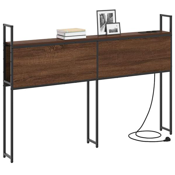 vidaXL Opberghoofdbord met Oplaadstation bruin eikenkleur 120 cm