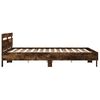 vidaXL Bedframe met hoofdeinde bewerkt hout gerookt eiken 200x200 cm