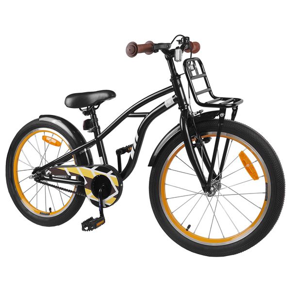 vidaXL Kinderfiets 22 Inch voor 7-12 jaar oud Zwart