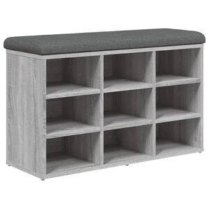 vidaXL Schoenenbank 82x32x50 cm bewerkt hout grijs sonoma eikenkleurig