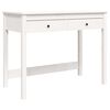 vidaXL Bureau met lades 100x50x78 cm massief grenenhout wit
