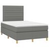 vidaXL Boxspring met matras en LED stof donkergrijs 120x190 cm