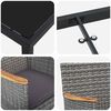 vidaXL Tuin eettafelset met kussen 3 pcs Grijs poly rattan