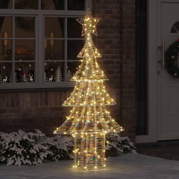 vidaXL Kerstboom met 240 LED Warmwit 181 cm PET