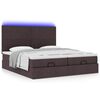 vidaXL Ottoman bed met matrassen en LED's 200x200cm stof donkerbruin