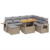 vidaXL 8-delige Loungeset met kussens poly rattan beige