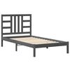 vidaXL Bedframe massief hout grijs 100x200 cm