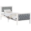 vidaXL Bedframe Lichtgrijs 75 x 190 cm Massief grenenhout