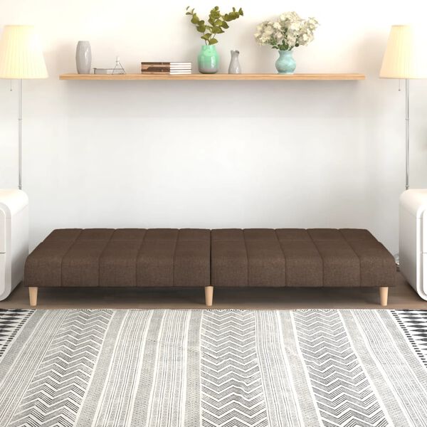 vidaXL Slaapbank 2-zits stof taupe