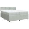 vidaXL Boxspring met matras fluweel lichtgrijs 200x200 cm