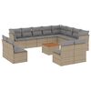vidaXL 13-delige Loungeset met kussens poly rattan beige
