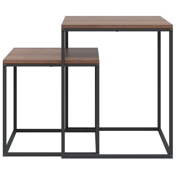 vidaXL Salontafelset 2 st bewerkt hout en metaal