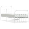 vidaXL Bedframe met hoofd- en voeteneinde metaal wit 90x200 cm