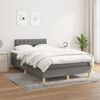 vidaXL Boxspring met matras stof donkergrijs 120x190 cm