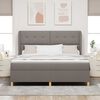 vidaXL Boxspringbed met Matras Donkergrijs 90x190 cm Taupe Stof