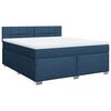vidaXL Boxspring met matras stof blauw 180x200 cm