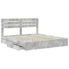 vidaXL Opslag bed met hoofdeinde Beton Grijs 180 x 200 cm Bewerkt hout