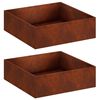 vidaXL Plantenbak 2 st Roestkleurig 80 x 80 x 30 cm weervast staal